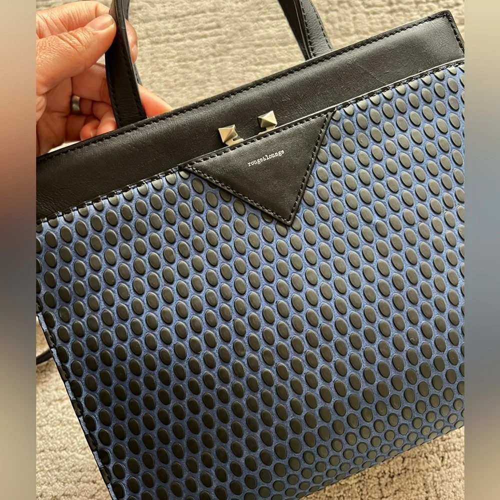 Rouge & Lounge Black and Blue Satchel
